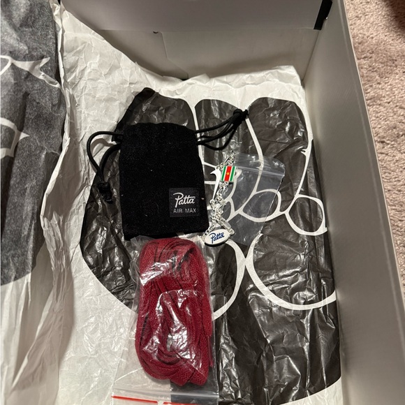 Nike Air Max 1 x Patta Waves Metallic Silver/Rush Maroon Size 12 - Picture 5 of 8